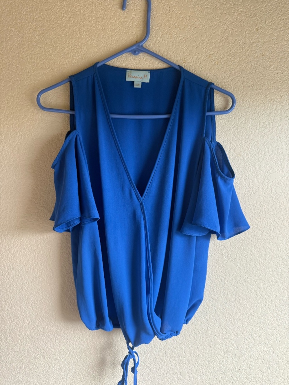 Veronica M. Cold Shoulder Surplice Blouse